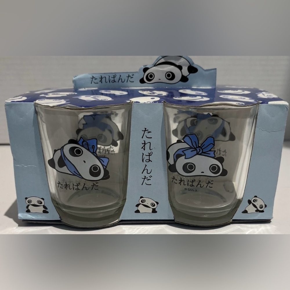SAN -X Tarepanda - Rare Vintage Set Of 4 7oz Glasses Circa 2000 - Picture 1 of 4